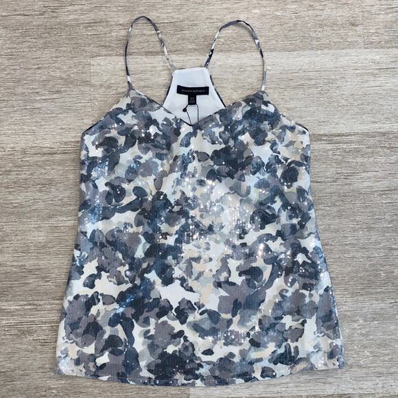 NWT Women’s Banana Republic Sequin Tank W/ Floral/Camo Print Size XS - Picture 1 of 7